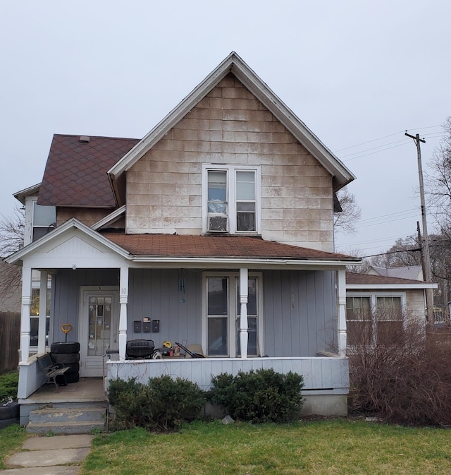 view of front of property with a porch and board and batten siding