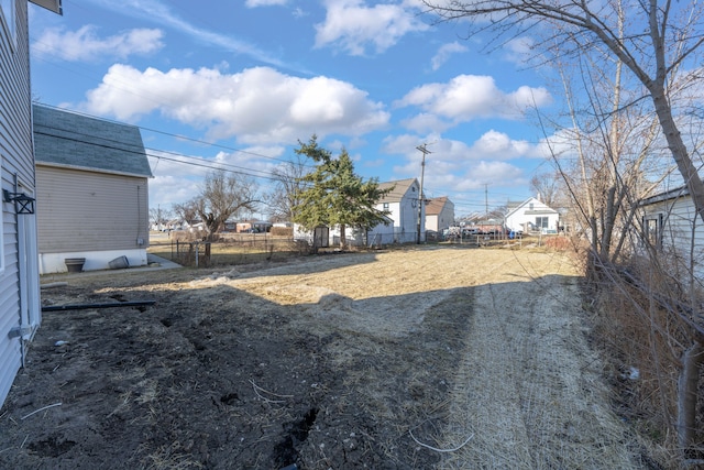 view of yard featuring fence