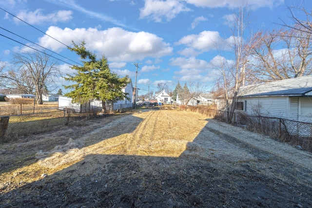 view of yard with fence