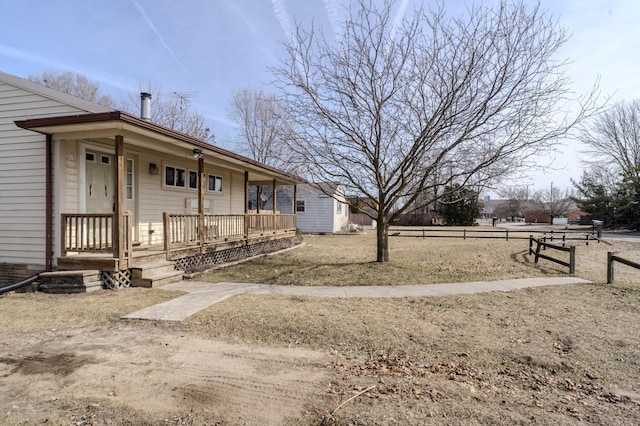 exterior space featuring covered porch