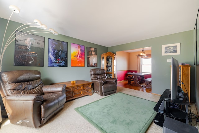 view of carpeted living area