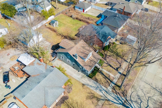 aerial view featuring a residential view