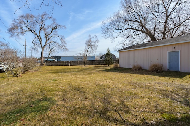 view of yard with fence