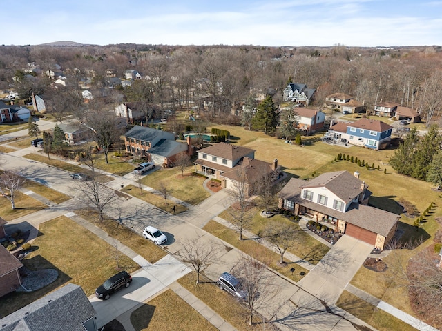 birds eye view of property with a residential view