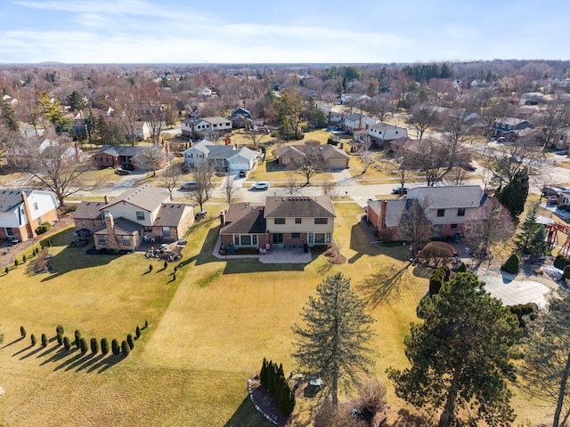 birds eye view of property with a residential view