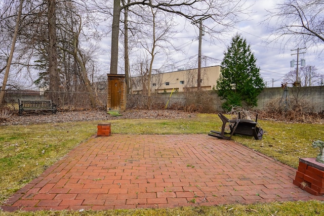 view of patio with a fenced backyard