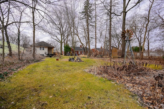 view of yard with fence