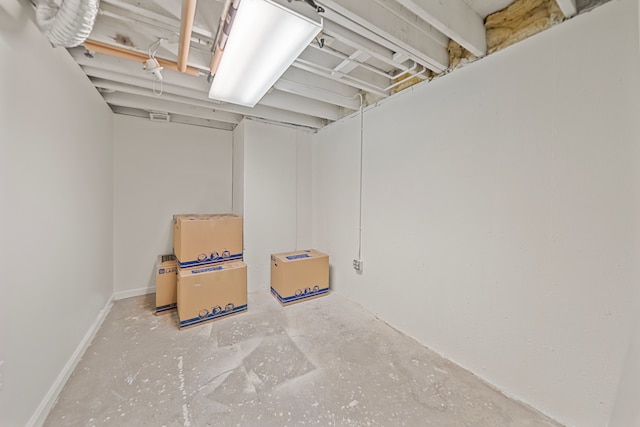 unfinished below grade area with baseboards