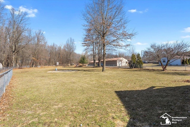 view of yard featuring fence