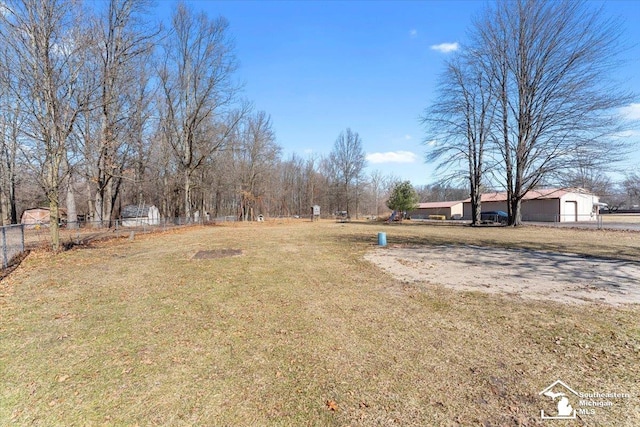 view of yard with fence