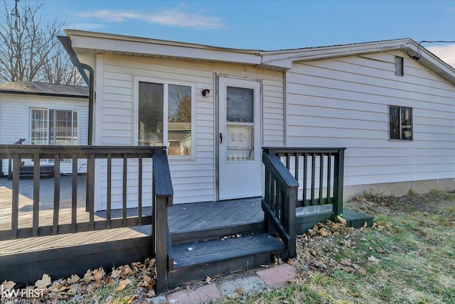 exterior space featuring a deck