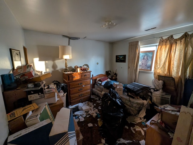 bedroom featuring visible vents