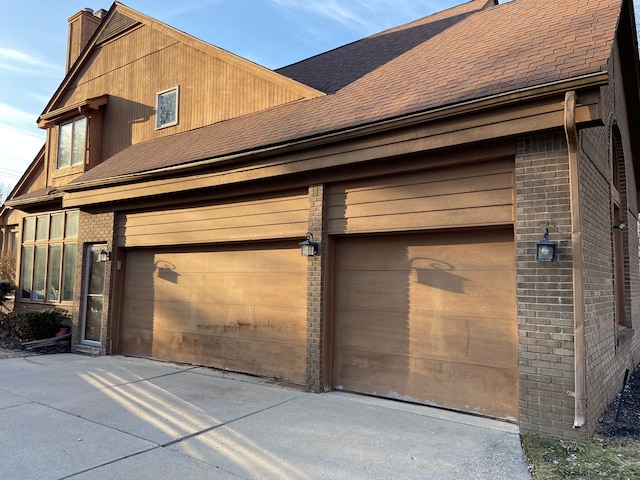 view of garage