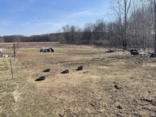 view of yard featuring a rural view