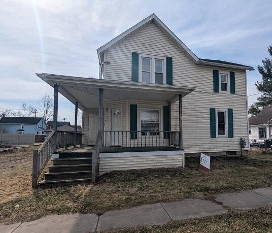 view of front of home with covered porch