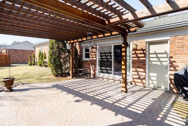 view of patio with a pergola