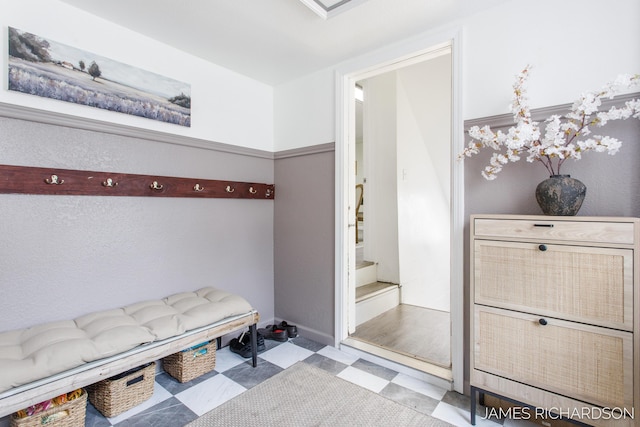 mudroom featuring tile patterned floors