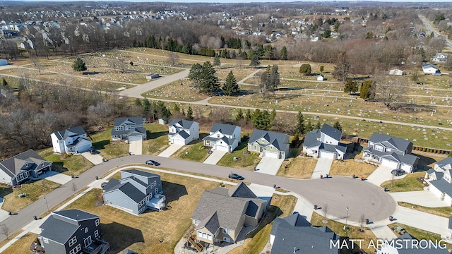 bird's eye view featuring a residential view