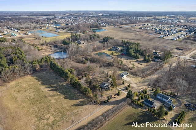 drone / aerial view with a rural view