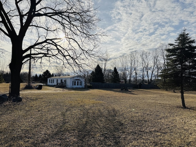 view of yard with fence