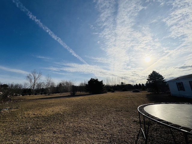 view of yard with a trampoline