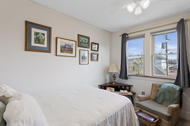 bedroom featuring a ceiling fan