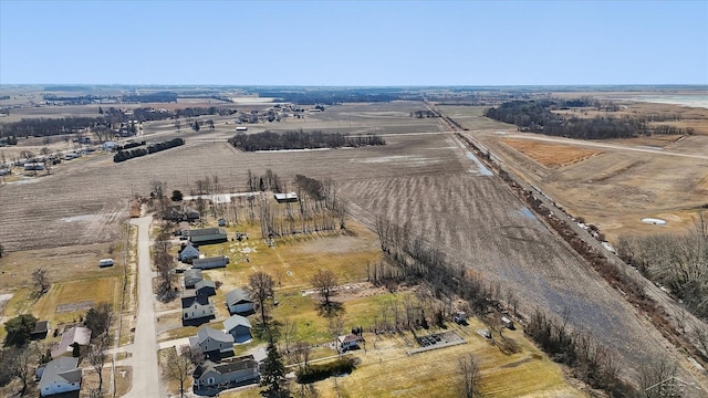 aerial view featuring a rural view