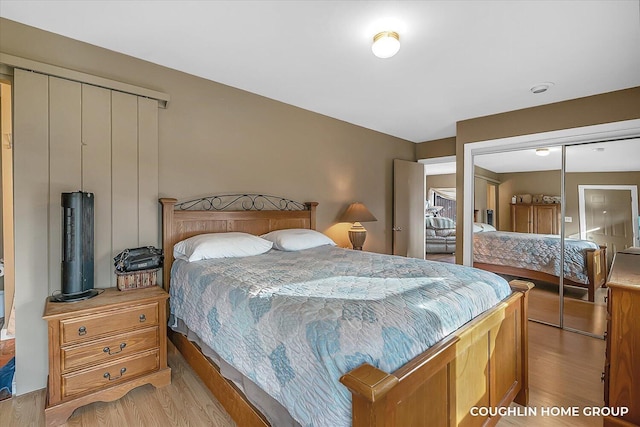 bedroom with light wood-style flooring