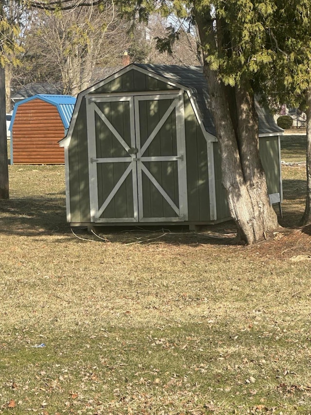 view of shed