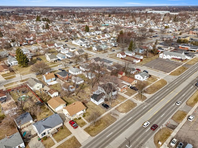 aerial view with a residential view