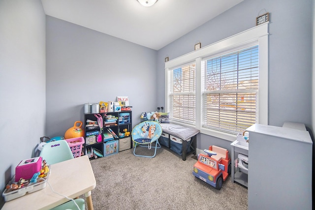 playroom featuring carpet flooring