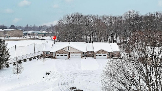 view of snowy aerial view