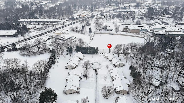 view of snowy aerial view