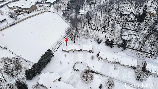 view of snowy aerial view