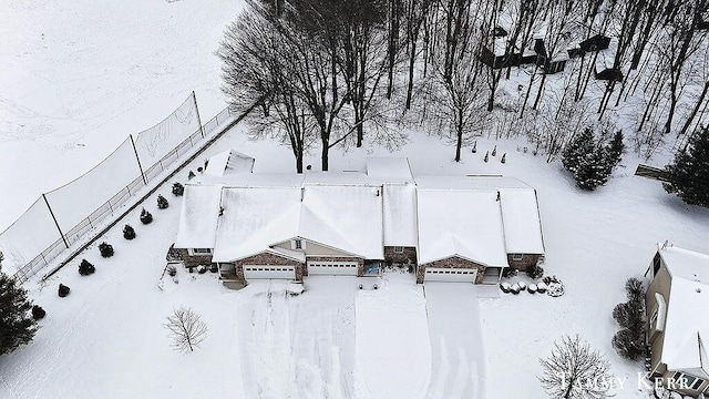 view of snowy aerial view