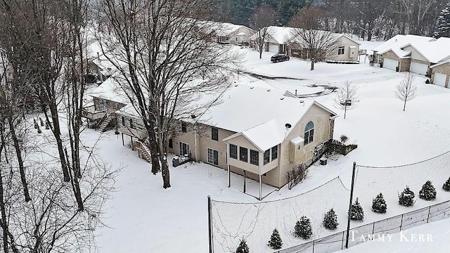 view of snowy aerial view