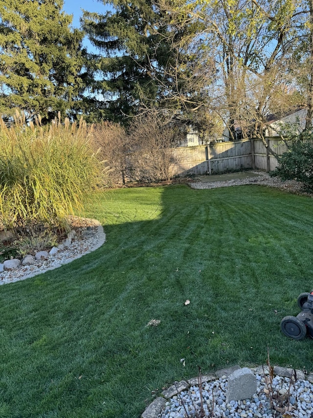 view of yard featuring fence