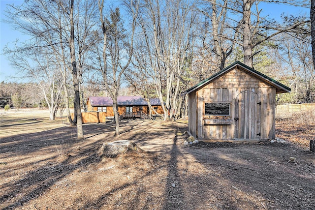 view of shed