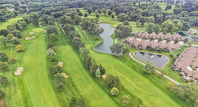 bird's eye view with a residential view and a water view