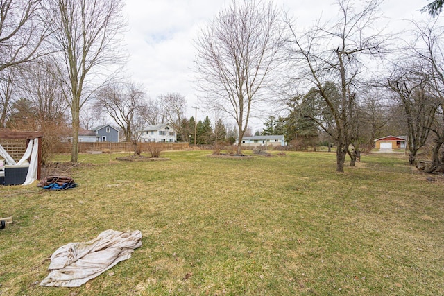 view of yard featuring fence