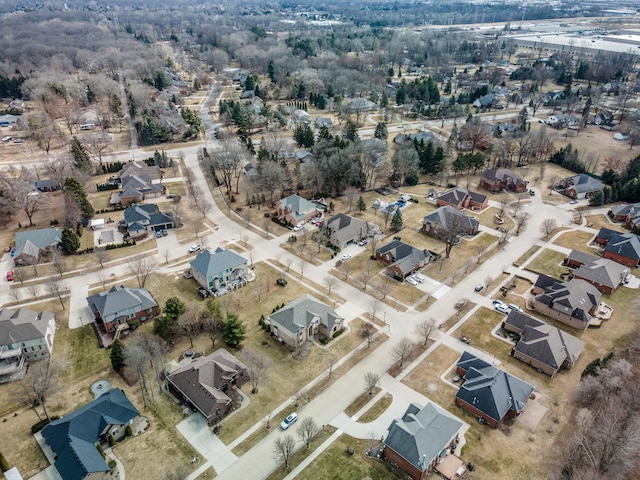 aerial view with a residential view