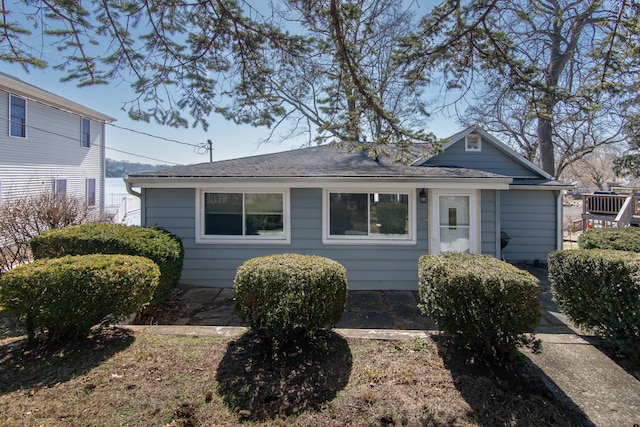 view of front of home featuring a shingled roof