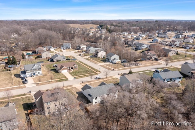 bird's eye view featuring a residential view