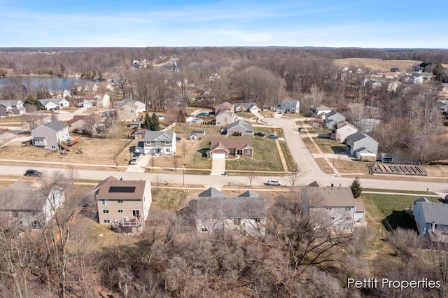 drone / aerial view with a residential view