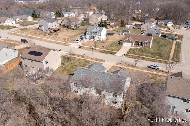 bird's eye view featuring a residential view