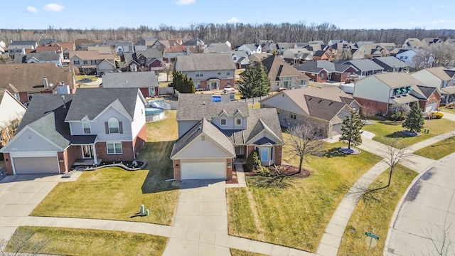 aerial view featuring a residential view