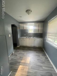 6390 Faust Ave, Detroit, MI 48228 - kitchen with dark wood-style floors and light countertops