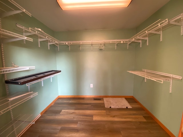 spacious closet featuring wood finished floors