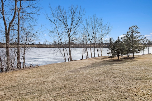 view of yard featuring a water view