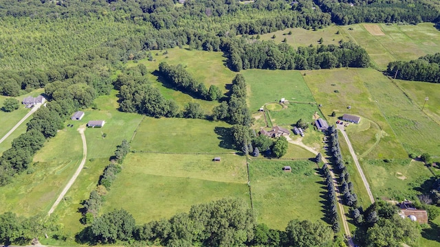 aerial view with a wooded view